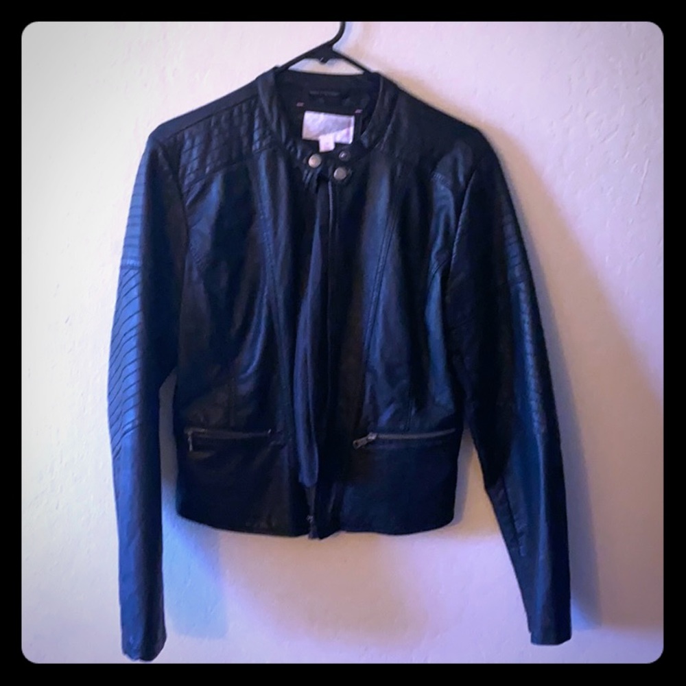 Black leather jacket